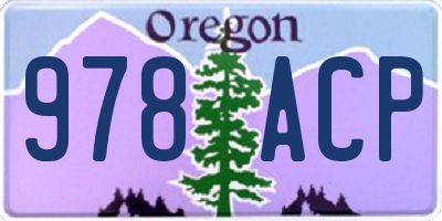 OR license plate 978ACP