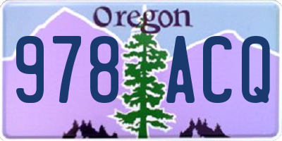 OR license plate 978ACQ