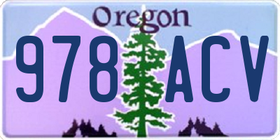 OR license plate 978ACV