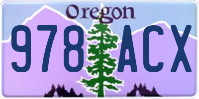 OR license plate 978ACX
