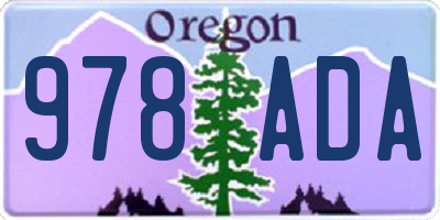 OR license plate 978ADA