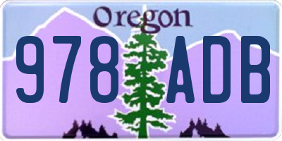 OR license plate 978ADB