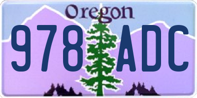 OR license plate 978ADC