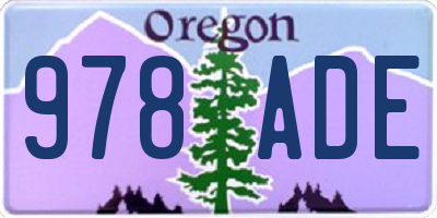 OR license plate 978ADE