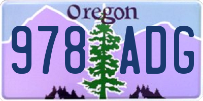 OR license plate 978ADG