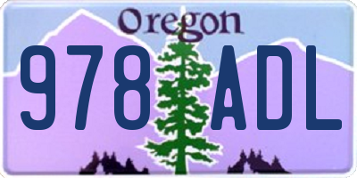 OR license plate 978ADL