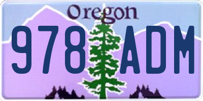 OR license plate 978ADM