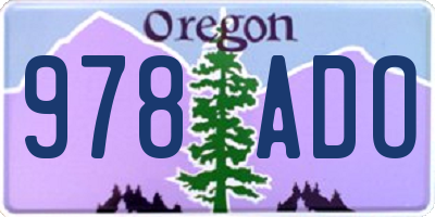 OR license plate 978ADO