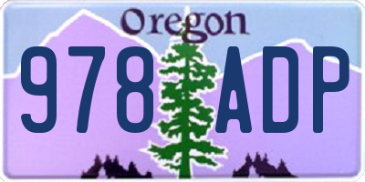 OR license plate 978ADP