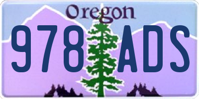OR license plate 978ADS