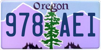 OR license plate 978AEI