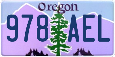 OR license plate 978AEL