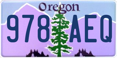 OR license plate 978AEQ