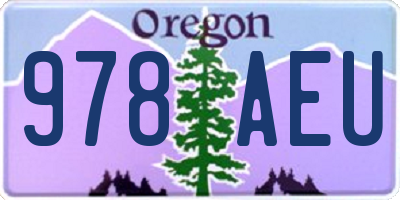 OR license plate 978AEU