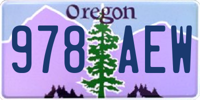 OR license plate 978AEW