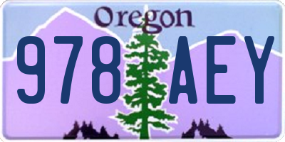 OR license plate 978AEY