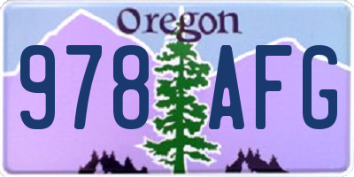 OR license plate 978AFG