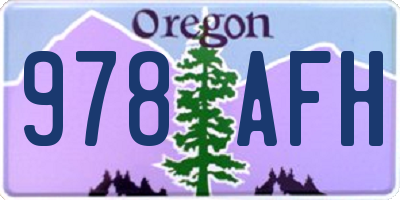 OR license plate 978AFH