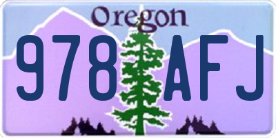 OR license plate 978AFJ