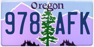 OR license plate 978AFK