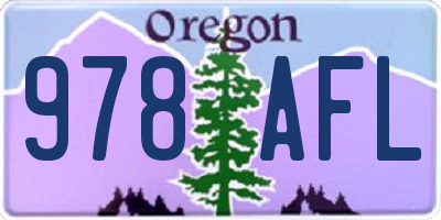 OR license plate 978AFL