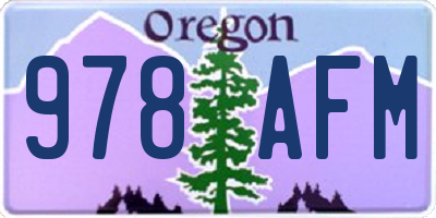 OR license plate 978AFM
