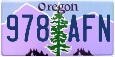 OR license plate 978AFN