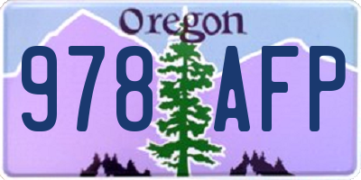 OR license plate 978AFP