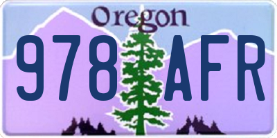 OR license plate 978AFR