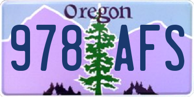 OR license plate 978AFS