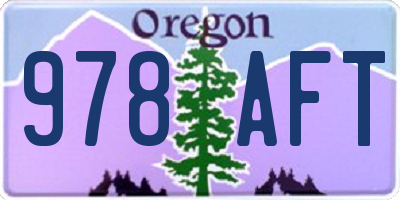 OR license plate 978AFT