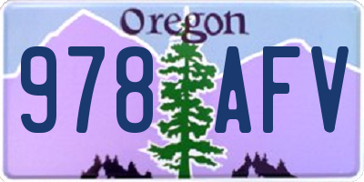 OR license plate 978AFV