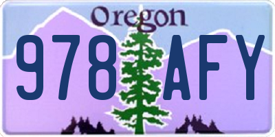 OR license plate 978AFY