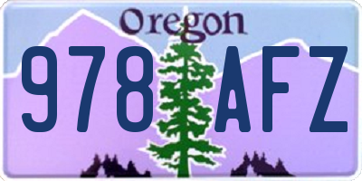 OR license plate 978AFZ