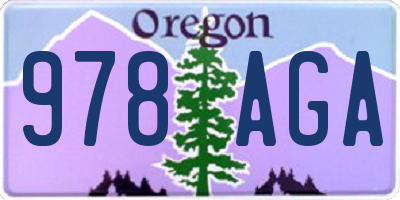 OR license plate 978AGA