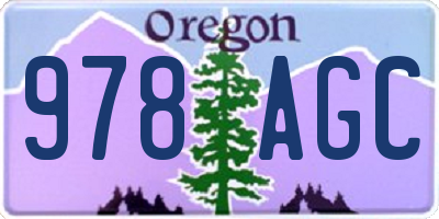 OR license plate 978AGC