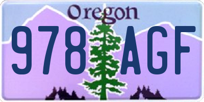 OR license plate 978AGF