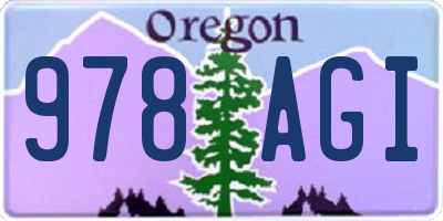 OR license plate 978AGI