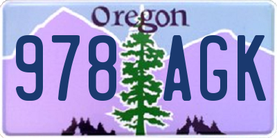 OR license plate 978AGK