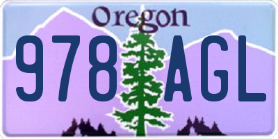 OR license plate 978AGL