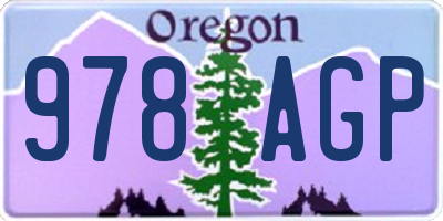 OR license plate 978AGP