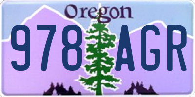OR license plate 978AGR