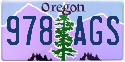 OR license plate 978AGS