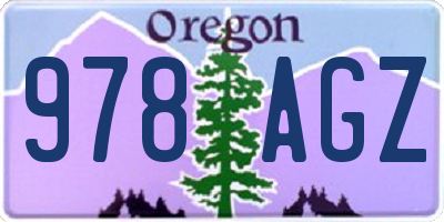 OR license plate 978AGZ
