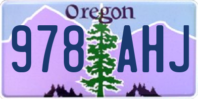 OR license plate 978AHJ