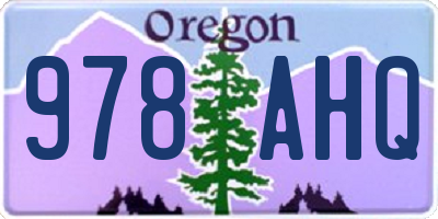 OR license plate 978AHQ
