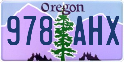OR license plate 978AHX