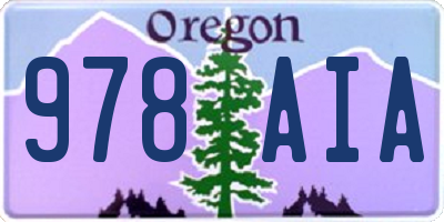 OR license plate 978AIA