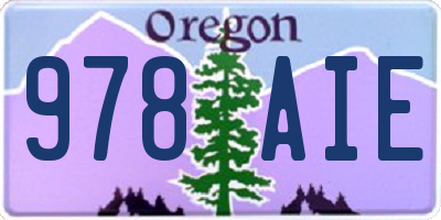 OR license plate 978AIE