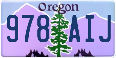 OR license plate 978AIJ